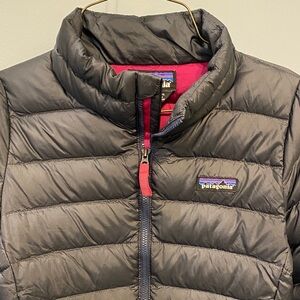 Patagonia Kids Puffer Jacket - Black with Pink Accents